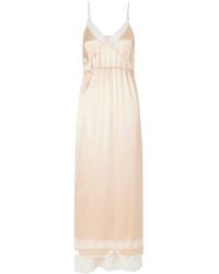 Magda Butrym - Lace-Trimmed Silk Satin Maxi Dress - Lyst