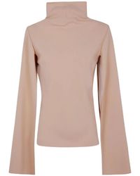 Alberta Ferretti - High-Neck Cape-Sleeved Top - Lyst