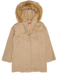 Max Mara - Woolly Collar Hooded Coat - Lyst
