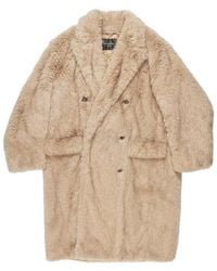 Balenciaga - Faux-Fur Double-Breasted Coat - Lyst