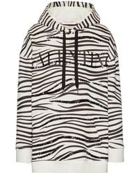 Valentino - Zebra Print Sequin-Embellished Hoodie - Lyst