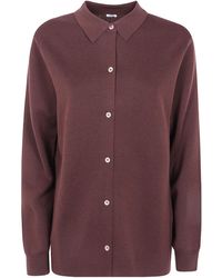 Aspesi - Single-Breasted Long-Sleeve Knit Top - Lyst