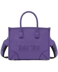 MCM - Logo-Embossed Leather Tote Bag - Lyst