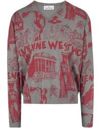 Vivienne Westwood - Julian Printed V-Neck Sweater - Lyst