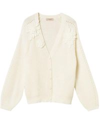 Twinset - Cardigan With Crochet Flowers - Lyst