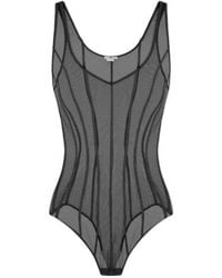 Elisabetta Franchi - Micro-Mesh Tulle Bodysuit - Lyst