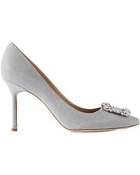Manolo Blahnik - Hangisi Glitter Embellished Buckle Pumps - Lyst