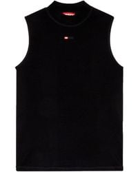 DIESEL - Mock Neck Ribbed Tank Top - Lyst