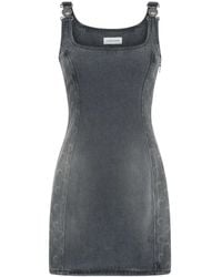Marine Serre - Moon Laser Denim Sleeveless Mini Dress - Lyst