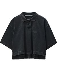 Alexander Wang - Short-Sleeved Cropped Polo Shirt - Lyst