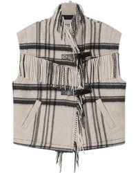 Isabel Marant - Isabel Marant Étoile Ginesa Checked Fringed Vest - Lyst