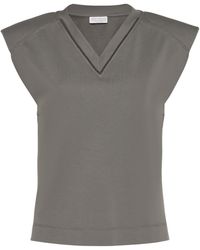 Brunello Cucinelli - Monili-Chain Cotton Tank Top - Lyst