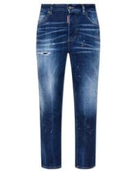 DSquared² - Logo Patch Distressed Jeans - Lyst