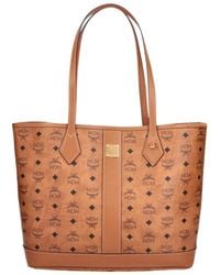 MCM - Logo Plaque Monogram Tote Bag - Lyst