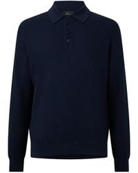 Brioni - Knit Long-Sleeve Polo Sweater - Lyst