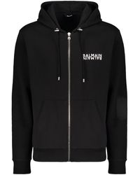 Balmain - Zip-Up Logo Hoodie - Lyst