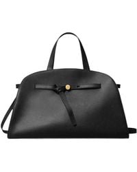 Tory Burch - Logo-Plaque Leather Tote Bag - Lyst