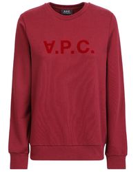 A.P.C. - Flocked Logo Crewneck Sweatshirt - Lyst