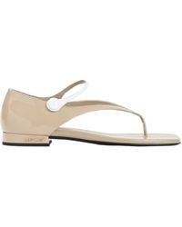 Miu Miu - Two-Tone Patent-Leather Sandals - Lyst