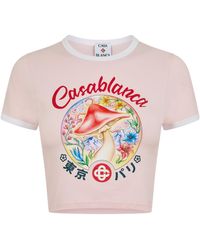 CASABLANCA - Logo Crew Neck T-Shirt - Lyst