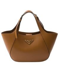 Prada - Medium Leather Tote Bag - Lyst
