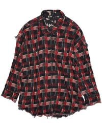 R13 - Reversible Checked Floral Shirt - Lyst