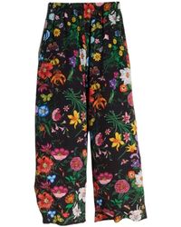Gucci - Printed Silk Leisure Pants - Lyst