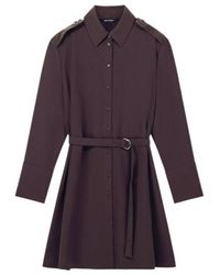 ARMANI EXCHANGE - Belted Epaulette Shirt Mini Dress - Lyst