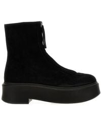 The Row - Zipped Suede Boot - Lyst