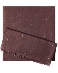 Brunello Cucinelli - Cashmere And Silk Diamond Yarn Scarf - Lyst