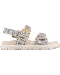 Dior - Christian Act Logo Plaque Double-Strap Sandals - Lyst