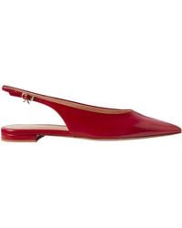 Gianvito Rossi - Patent-Leather Slingback Flats - Lyst