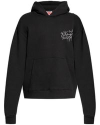 KENZO - Logo Embroidered Drop Shoulder Hoodie - Lyst