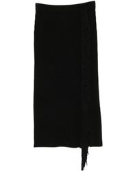 Emporio Armani - Ribbed-Knit Fringe-Detail Maxi Skirt - Lyst