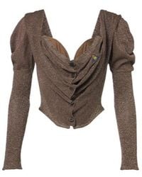 Vivienne Westwood - Bea Knitted Lamé Corset Top - Lyst