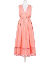 Twinset - Crochet-Trim Sleeveless Midi Dress - Lyst