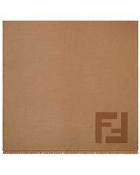 Fendi - Ff Motif Fringed Scarf - Lyst