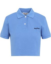 Miu Miu - Cotton Piqué Polo Shirt - Lyst