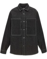 Entire studios - Snap-Button Denim Shirt - Lyst