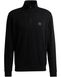 BOSS - Zetrust Zip-Neck Soft Terryclover The Head Sweatshirt - Lyst