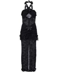 Alessandra Rich - Bow-Detail Ruffled Lace Cocktail Dress - Lyst