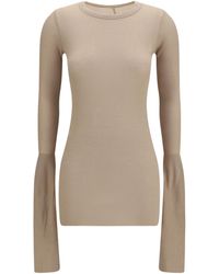 Rick Owens - Ribbed Long-Sleeve Knitted Top - Lyst