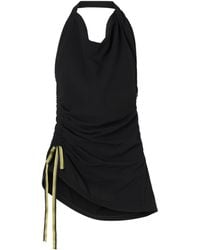 Proenza Schouler - Melia Ruched Crepe Halterneck Top - Lyst