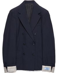 Prada - Double-Breasted Kid Mohair Jacket - Lyst