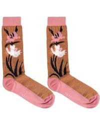 Marni - Floral Motif Knitted Socks - Lyst