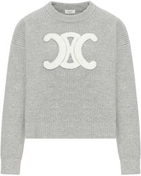 Celine - Triomphe Crew Neck Sweater - Lyst