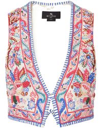 Etro - Embroidered Cotton Vest - Lyst