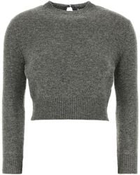 Jil Sander - Cropped Crew Neck Knitted Sweater - Lyst