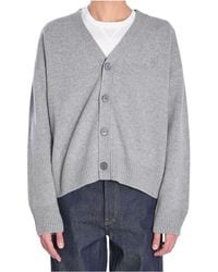 Ami Paris - Ami De Coeur V-Neck Buttoned Cardigan - Lyst