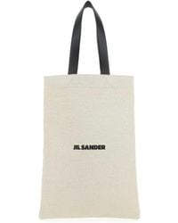 Jil Sander - Logo Printed Top Handle Bag - Lyst